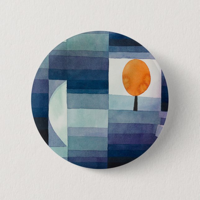 Paul Klee Abstrakt Tree Blue Painting Button (Vorderseite)
