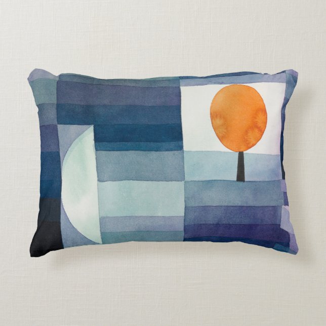Paul Klee Abstrakt Tree Blue Painting Dekokissen (Vorderseite)