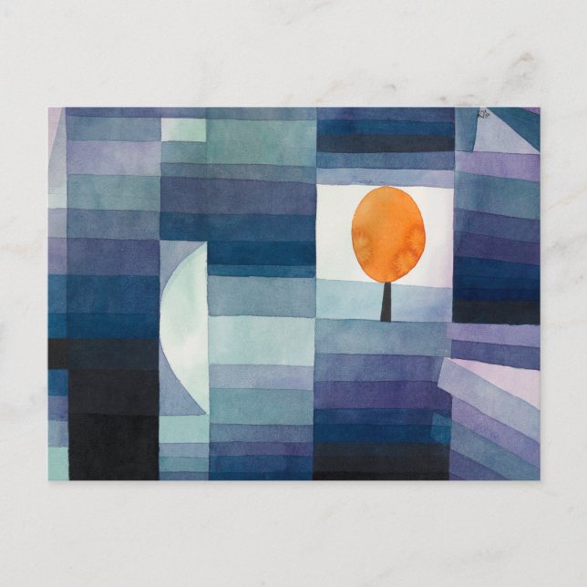 Paul Klee Abstrakt Tree Blue Painting Postkarte (Vorderseite)