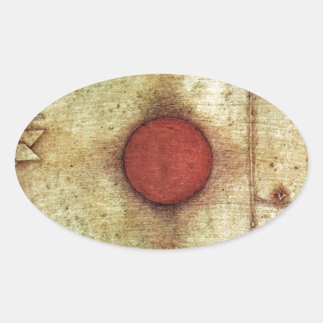 Paul Klee Ad Marginem Painting Ovaler Aufkleber (Vorderseite)