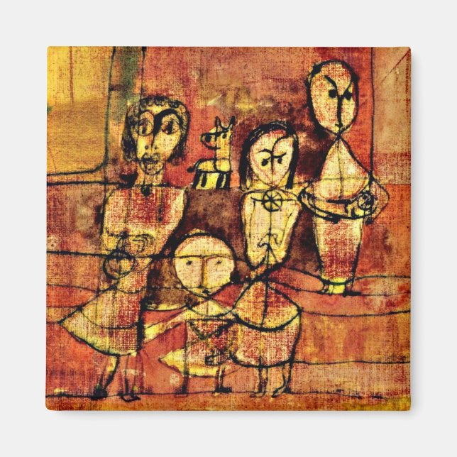 Paul Klee Art: Kinder und Hund Magnet (Vorne)