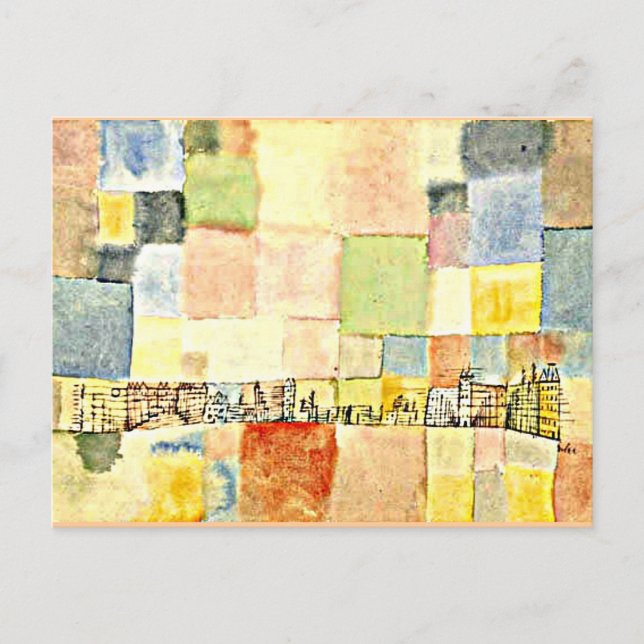 Paul Klee art - Neuer Stadtteil in M Postkarte (Vorderseite)