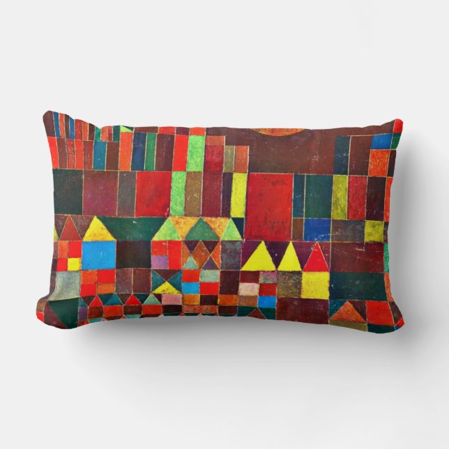 Paul Klee Art: Schloss und Sonne, Klee Gemälde Lendenkissen (Vorderseite)