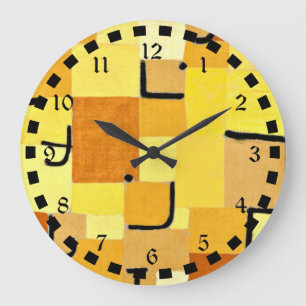 Paul Klee art: Zeichen in Gelb Große Wanduhr