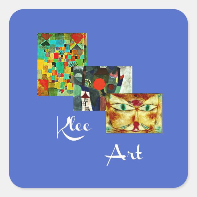 Paul Klee artwork Collage Quadratischer Aufkleber (Vorderseite)