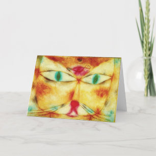 Paul Klee Cat et carte de voeux d'oiseaux