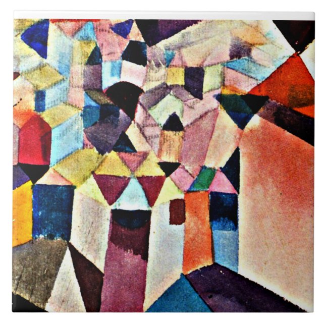 Paul Klee, Einblick in eine Stadt, Fliese (Vorderseite)