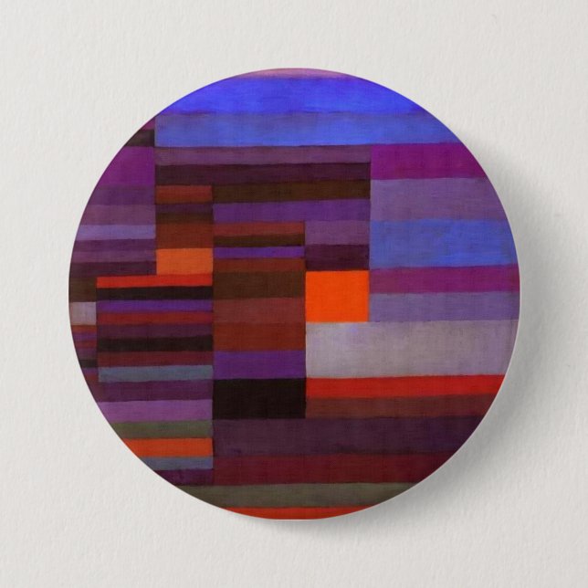 Paul Klee Feuer im Abend Abstrakte Kunst Button (Vorderseite)
