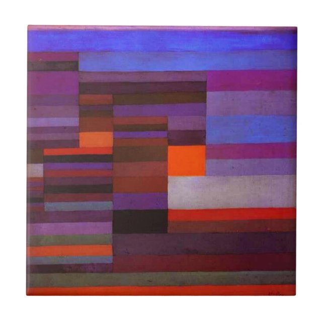 Paul Klee Feuer im Abend Fliese (Vorderseite)