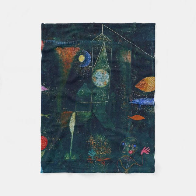Paul Klee Fish Magic Abstrakte Malerei Grafik Fleecedecke (Vorderseite)