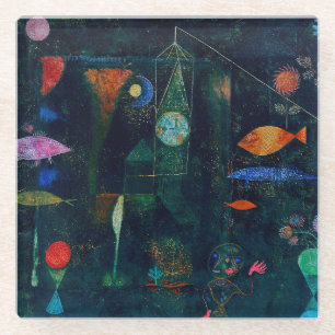 Paul Klee Fish Magic Abstrakte Malerei Grafik Glasuntersetzer