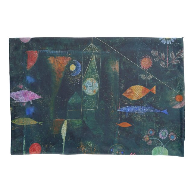 Paul Klee Fish Magic Abstrakte Malerei Grafik Kissenbezug (Vorderseite)