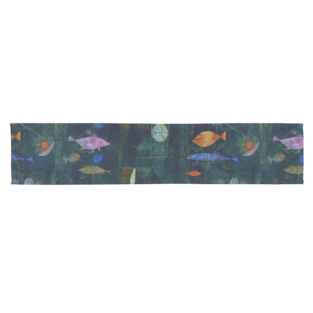 Paul Klee Fish Magic Abstrakte Malerei Grafik Kurzer Tischläufer (Horizontal)