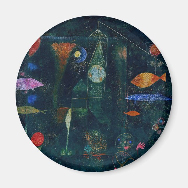 Paul Klee Fish Magic Abstrakte Malerei Grafik Magnet (Vorne)