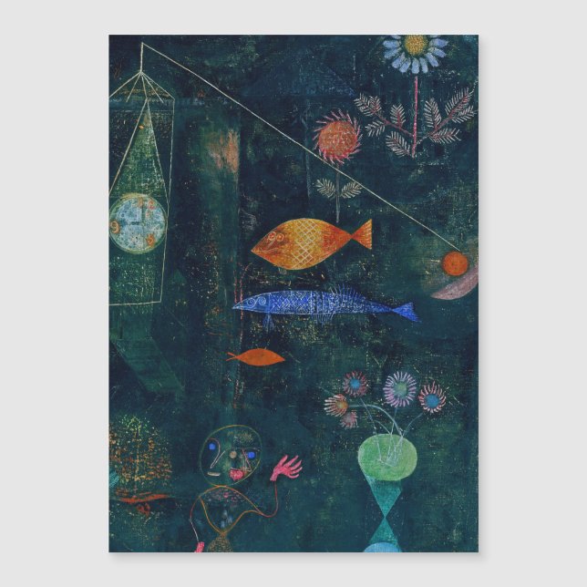 Paul Klee Fish Magic Abstrakte Malerei Grafik Magnetkarte (Vorderseite)