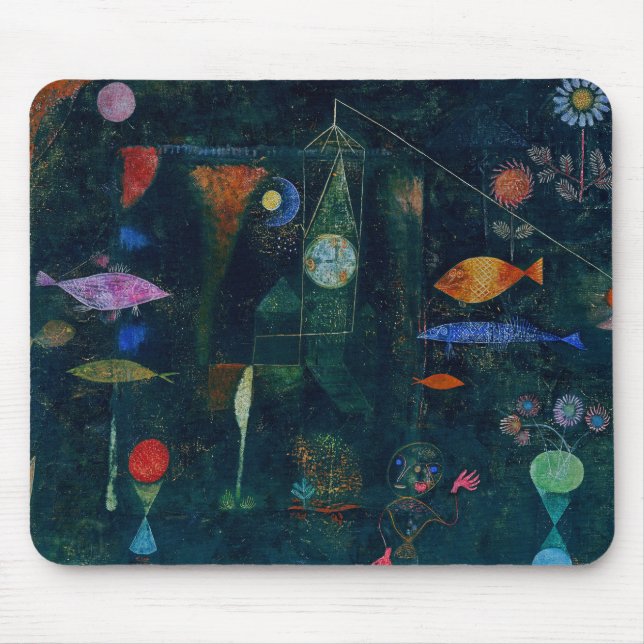 Paul Klee Fish Magic Abstrakte Malerei Grafik Mousepad (Vorne)
