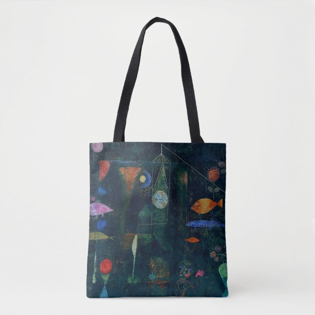 Paul Klee Fish Magic Abstrakte Malerei Grafik Tasche (Vorderseite)
