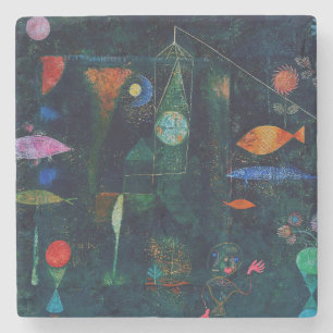 Paul Klee Fish Magic Abstrakte Malerei Grafische K Steinuntersetzer