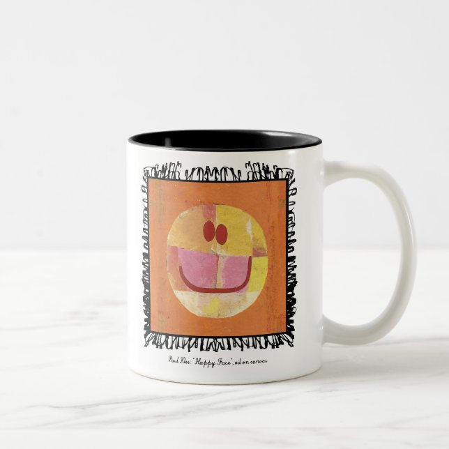 Paul klee glückliche Gesichts-Tasse Zweifarbige Tasse (Rechts)