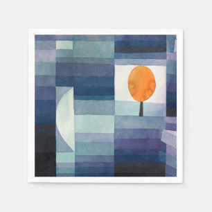 Paul Klee Harbinger vom Herbst. Geometrischer Blau Serviette