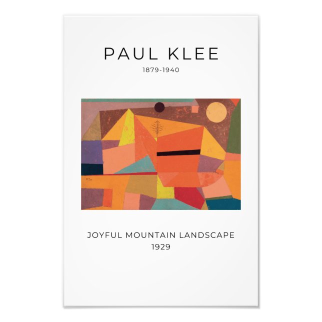 Paul Klee, Joyful Mountain Landschaft, Abstrakte K Fotodruck (Vorne)