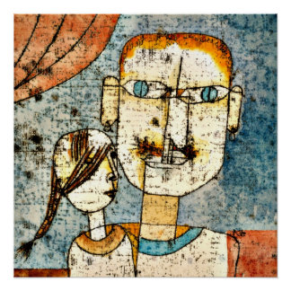 Paul Klee Kunst: Adam und kleine Eva, Poster