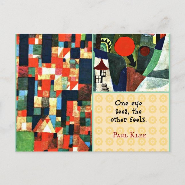 Paul Klee Kunstsammlung und Zitat: Ein Auge sieht. Postkarte (Vorderseite)