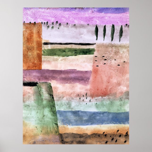 Paul Klee, Landschaft mit Pappeln, Poster (Vorne)