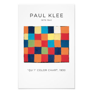 Paul Klee, Qu 1 Farbkarte, Farbige abstrakte Kunst Fotodruck