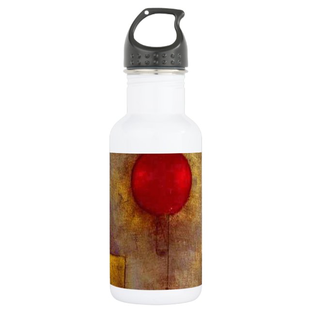 Paul Klee Red Balloon Abstrakte farbenfrohe Kunst Edelstahlflasche (Vorderseite)