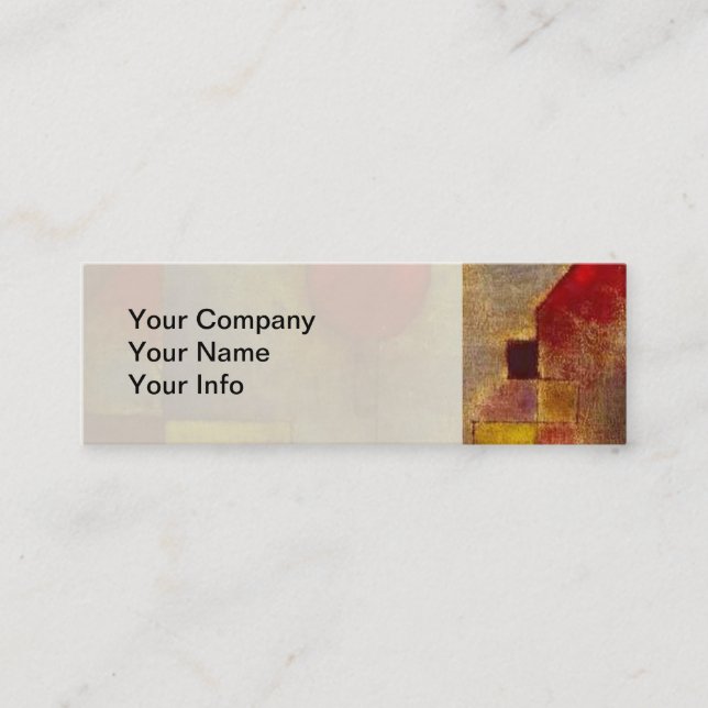 Paul Klee Red Balloon Abstrakte farbenfrohe Kunst Mini Visitenkarte (Vorderseite)