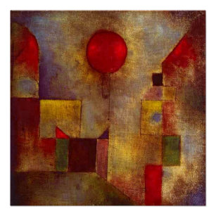 Paul Klee Red Balloon Abstrakte farbenfrohe Kunst Poster