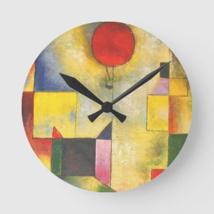 Paul Klee Red Balloon Runde Wanduhr