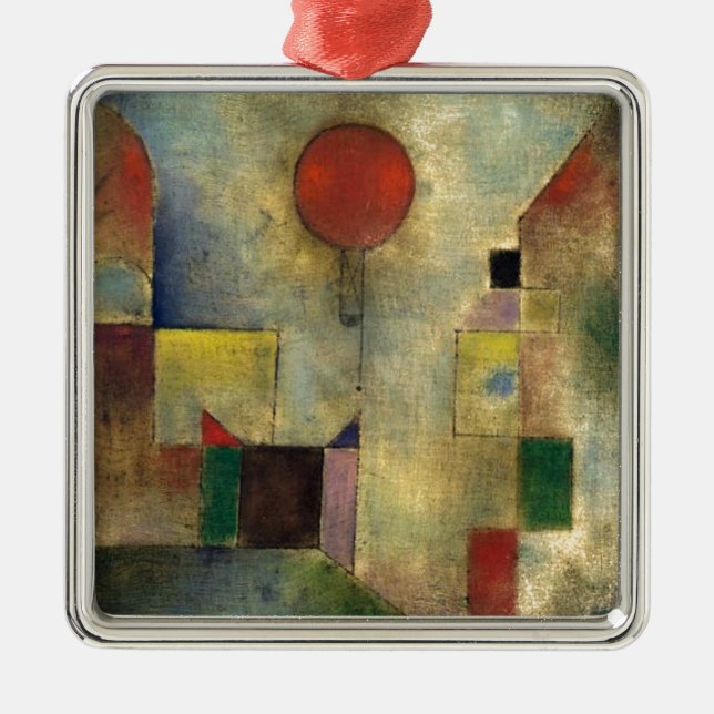 Paul Klee Red Balloon Silbernes Ornament (Vorne)