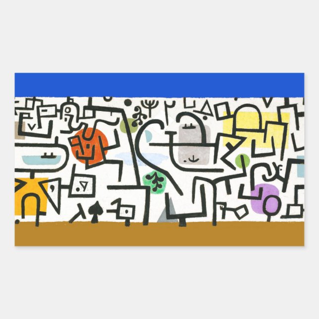 Paul Klee Rich Harbour Abstrakter Expressionismus Rechteckiger Aufkleber (Vorderseite)