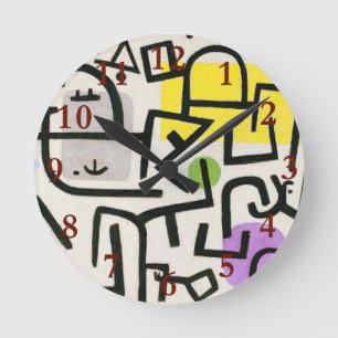 Paul Klee Rich Harbour Abstrakter Expressionismus Runde Wanduhr