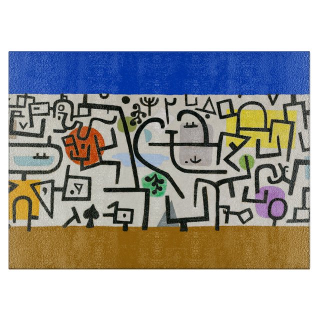 Paul Klee Rich Harbour Abstrakter Expressionismus Schneidebrett (Vorderseite)