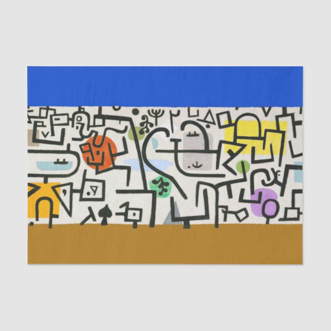 Paul Klee Rich Harbour Abstrakter Expressionismus Seidenpapier (Vorderseite)