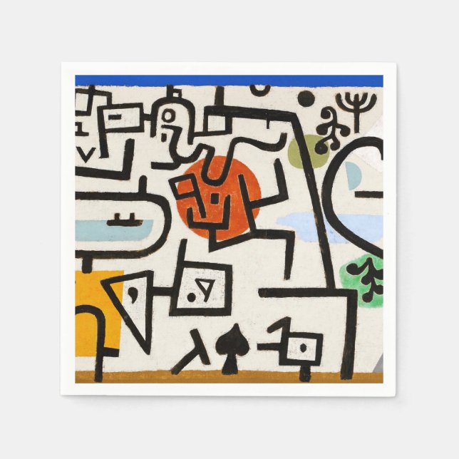 Paul Klee "Rich Port" Modernes Abstrakt Serviette (Vorderseite)