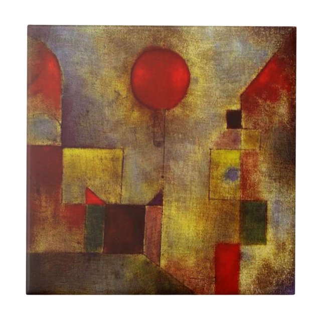 Paul Klee-Rot-Ballon Fliese (Vorderseite)