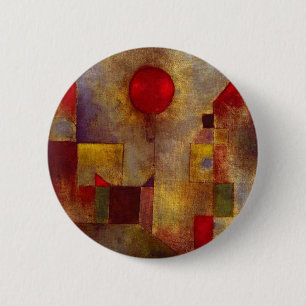 Paul Klee Roter Ballon Abstrakte Farbige Kunst Button