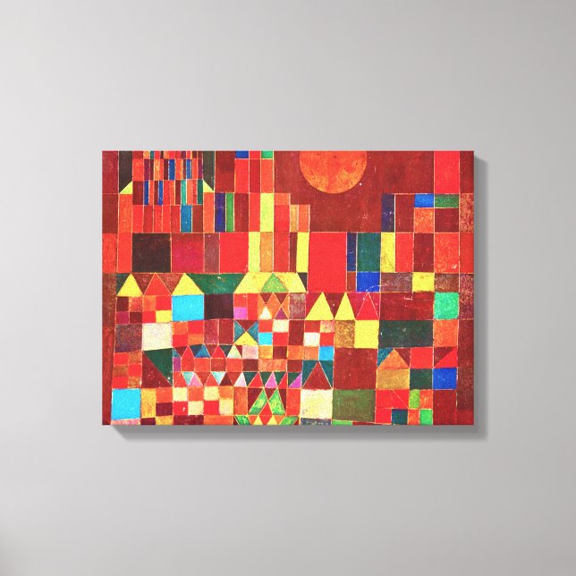 Paul Klee - Schloss und Sonne Leinwanddruck (Vorderseite)