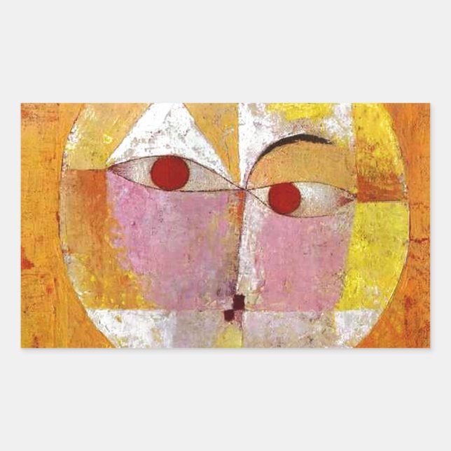 Paul Klee Senecio Painting Rechteckiger Aufkleber (Vorderseite)