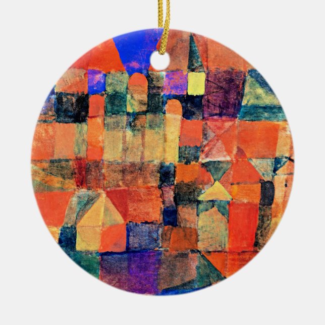 Paul Klee - Stadt mit den drei Domes Keramik Ornament (Vorne)