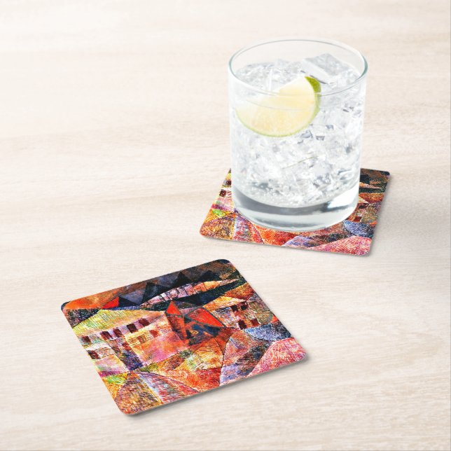 Paul Klee, The Hotel, Rechteckiger Pappuntersetzer (Vor Ort)