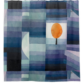 Paul Klee Vorbote des Herbstes Blau Moderne Abstra Duschvorhang