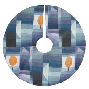 Paul Klee Vorbote des Herbstes Blau Moderne Abstra Polyester Weihnachtsbaumdecke