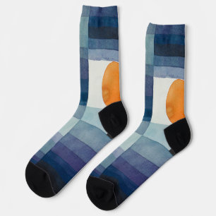 Paul Klee Vorbote des Herbstes Blau Moderne Abstra Socken