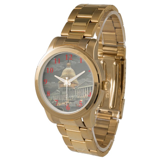 Paul McGehee "Hauptstadt durch Mondlicht" Armbandu Armbanduhr (Schrägansicht)