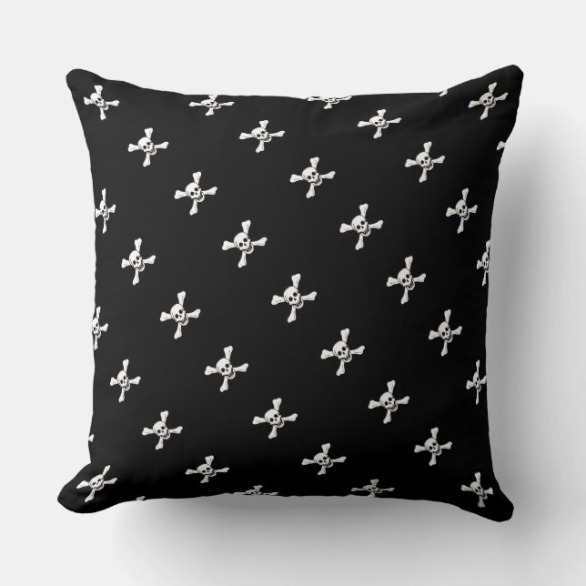 Paul McGehee "Skull & Crossbones" Pirate Pillow Kissen (Vorderseite)